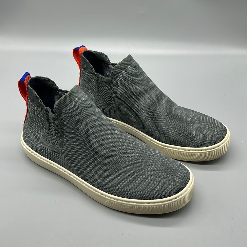 Rothy's The Chelsea Boot Fog Melange Mid Top Blue-Grey Sneakers size 7.5